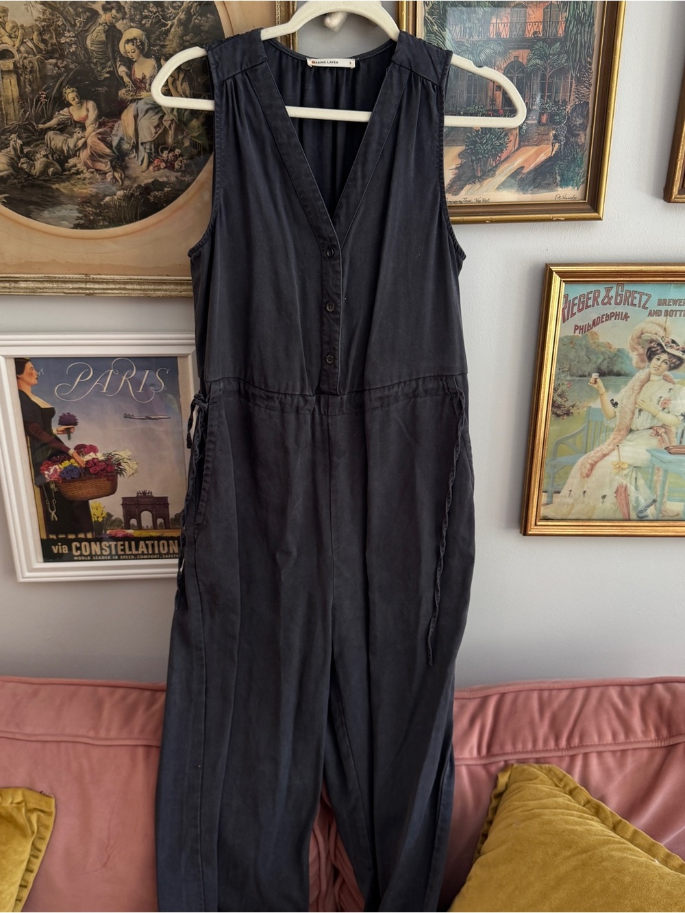 Sleeveless V-Neck Black Jumpsuit
